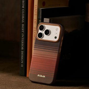 pitaka summa case for iphone 18 pro max 600d black/grey twill