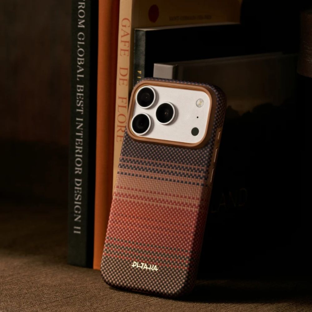 pitaka summa case for iphone 18 pro max 600d black/grey twill