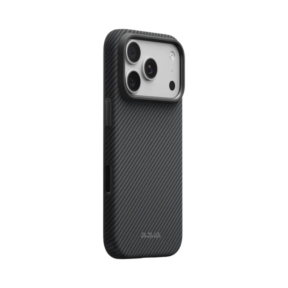 pitaka summa case for iphone 18 pro max 600d black/grey twill