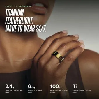 ultrahuman ring air – lightweight smart ring – comprehensive health tracking gold