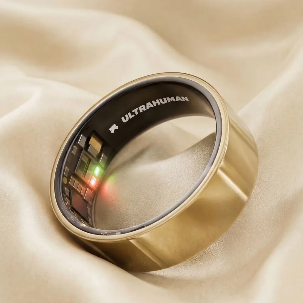 ultrahuman ring air – lightweight smart ring – comprehensive health tracking gold