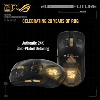 ASUS ROG Harpe II Extreme Edition 20 wireless gaming mouse - 24k gold edition