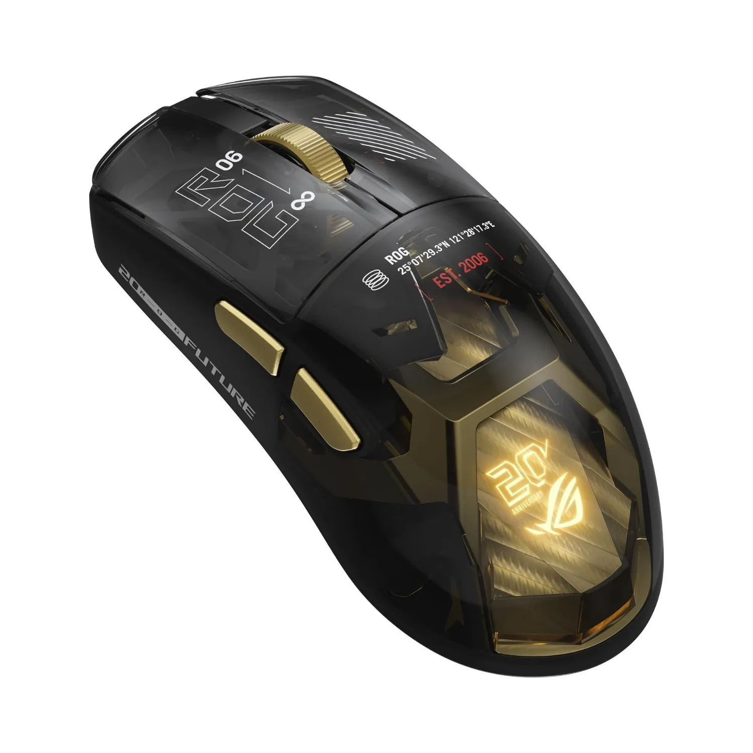 ASUS ROG Harpe II Extreme Edition 20 wireless gaming mouse - angle