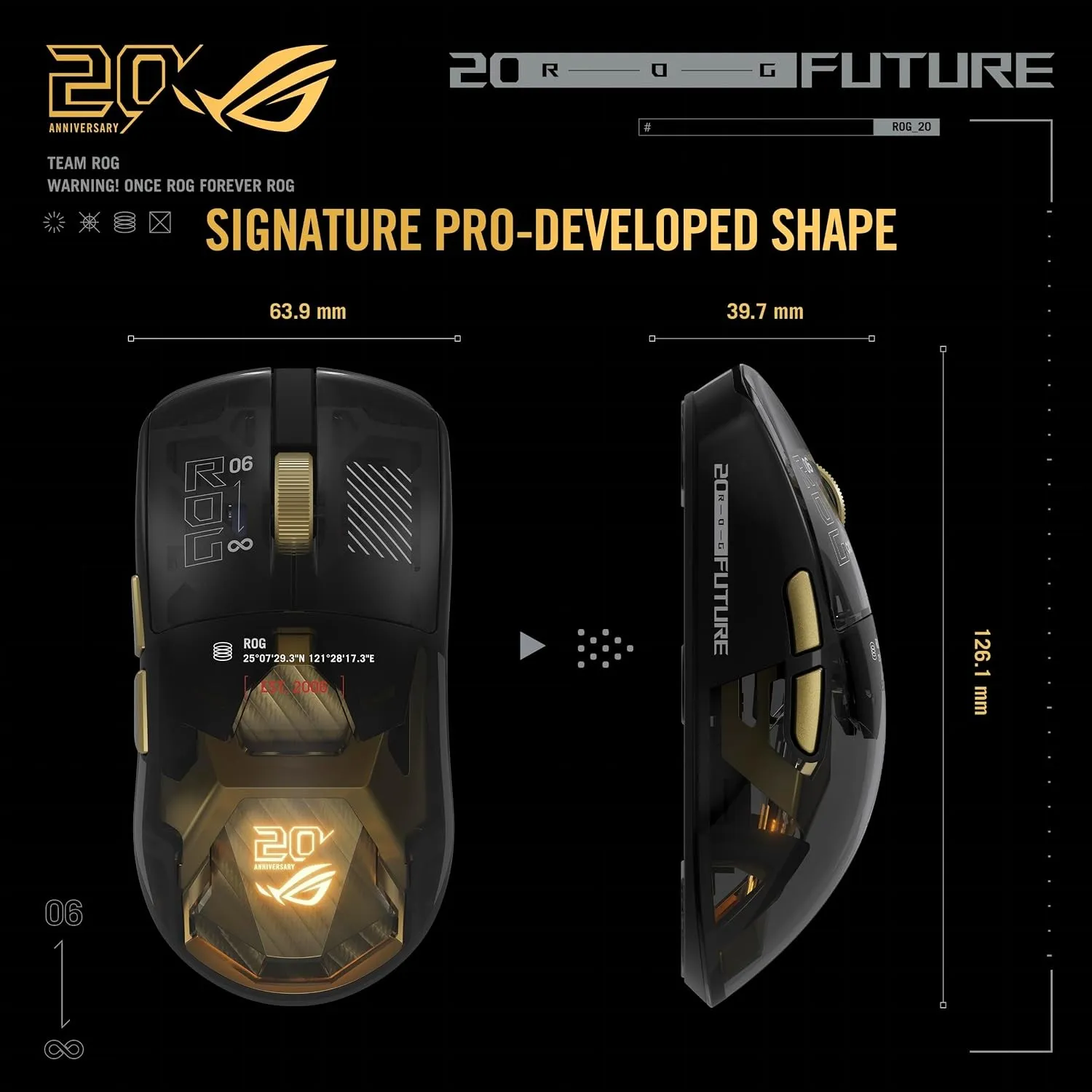 ASUS ROG Harpe II Extreme Edition 20 wireless gaming mouse - harpe ii ace shape