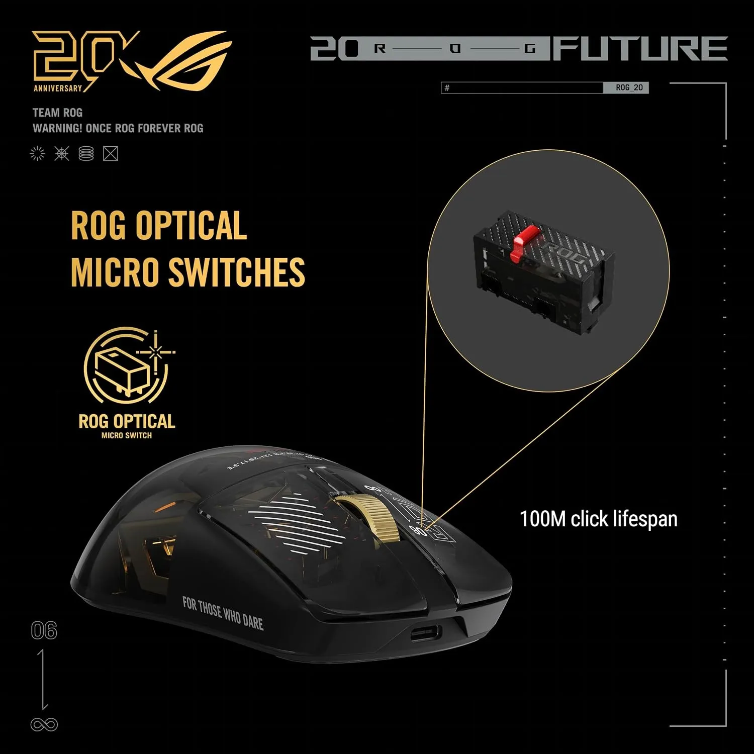 ASUS ROG Harpe II Extreme Edition 20 wireless gaming mouse - optical micro switches
