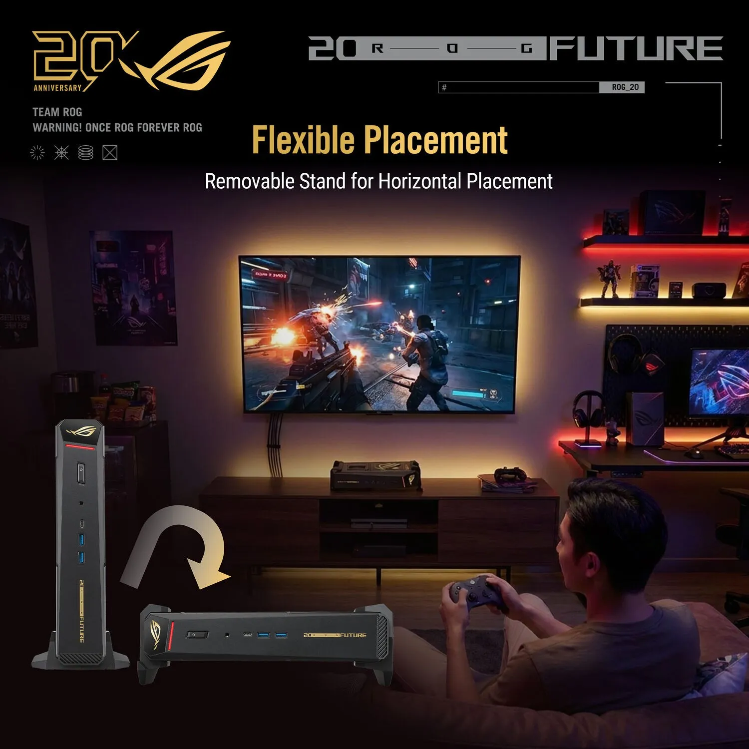 ASUS ROG NUC 16 Edition 20 gaming mini PC - feature placement