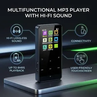 Bewinner 1.8" Touch Screen MP3 MP4 Player Black – HiFi sound and compact design