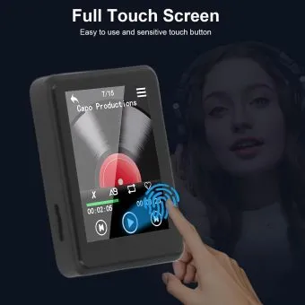 Bewinner 2.4" Bluetooth 5.3 MP3 MP4 Player with Speaker Black – full touch screen