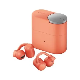 cmf clip pro by nothing | open ear wireless earbuds | ldac hi-res audio | smart dial | ip54 | coral angle
