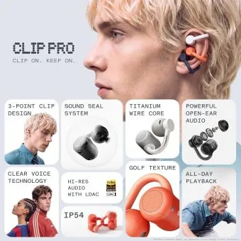 cmf clip pro by nothing | open ear wireless earbuds | ldac hi-res audio | smart dial | ip54 | features