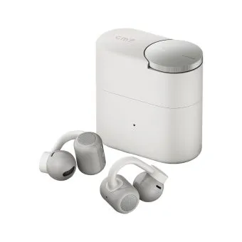 cmf clip pro by nothing | open ear wireless earbuds | ldac hi-res audio | smart dial | ip54 | light grey angle