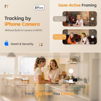 COMITOK MOTA gaze-active framing and face tracking