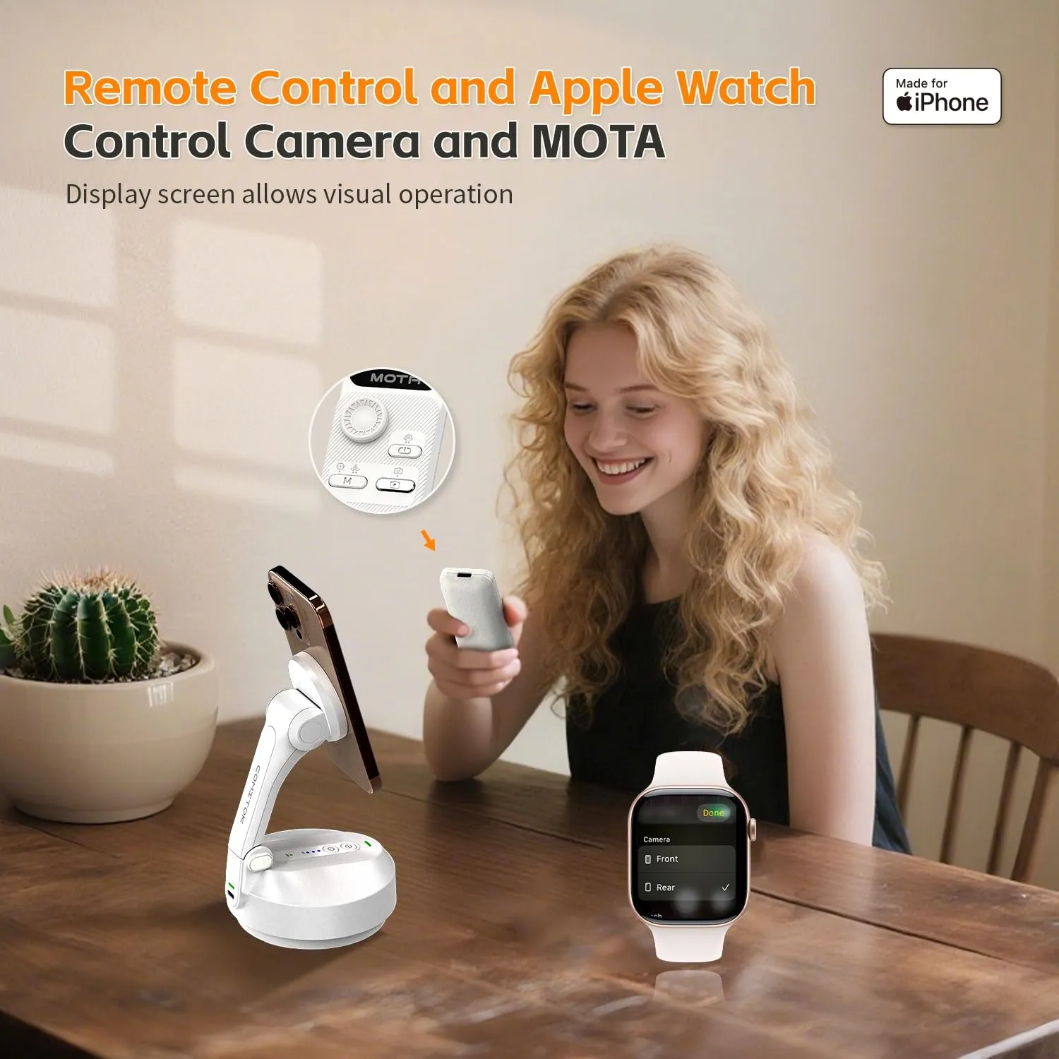 COMITOK MOTA remote and Apple Watch control