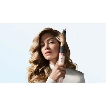 Curling hair with the Dyson Airwrap Co-anda2x conical curling barrel
