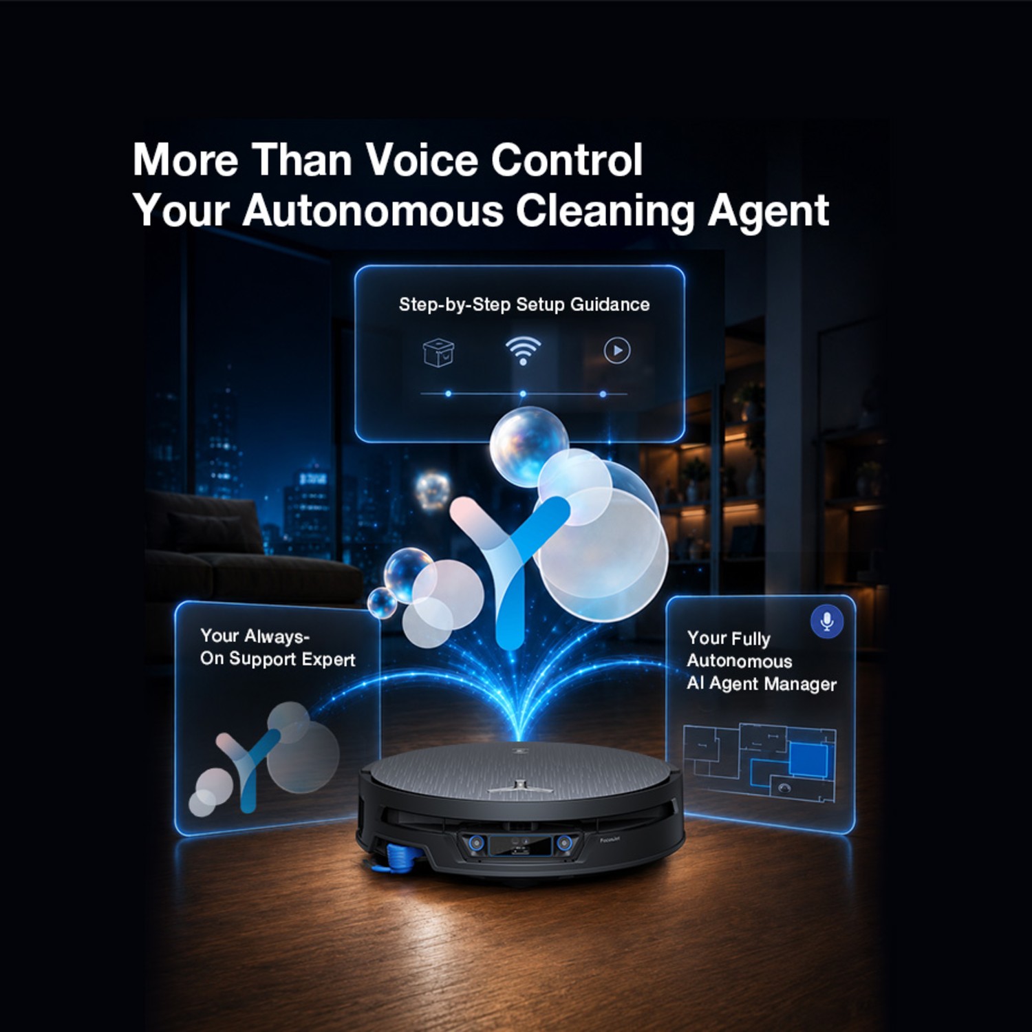 ECOVACS X12S Pro Omni AGENT YIKO AI cleaning assistant