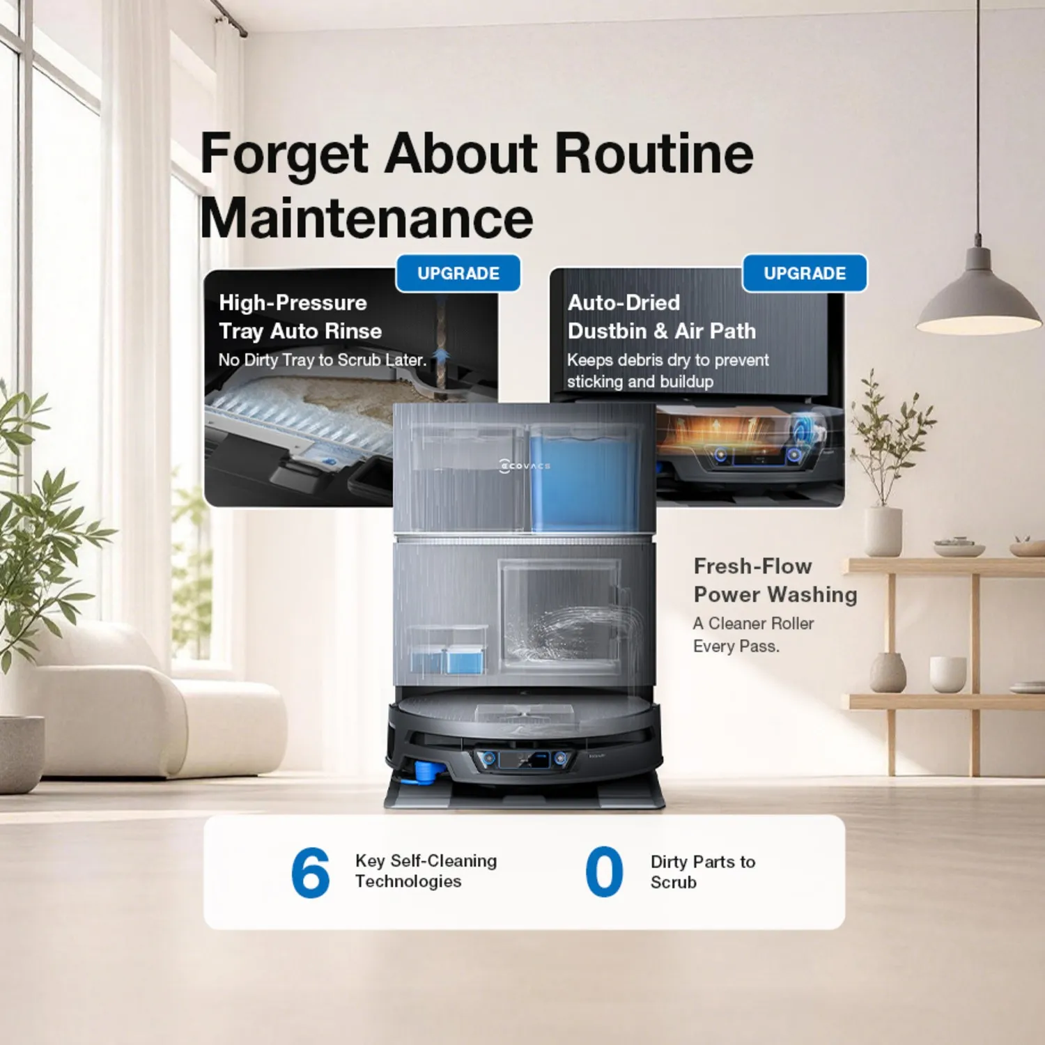 ECOVACS X12S Pro Omni self-cleaning station maintenance features