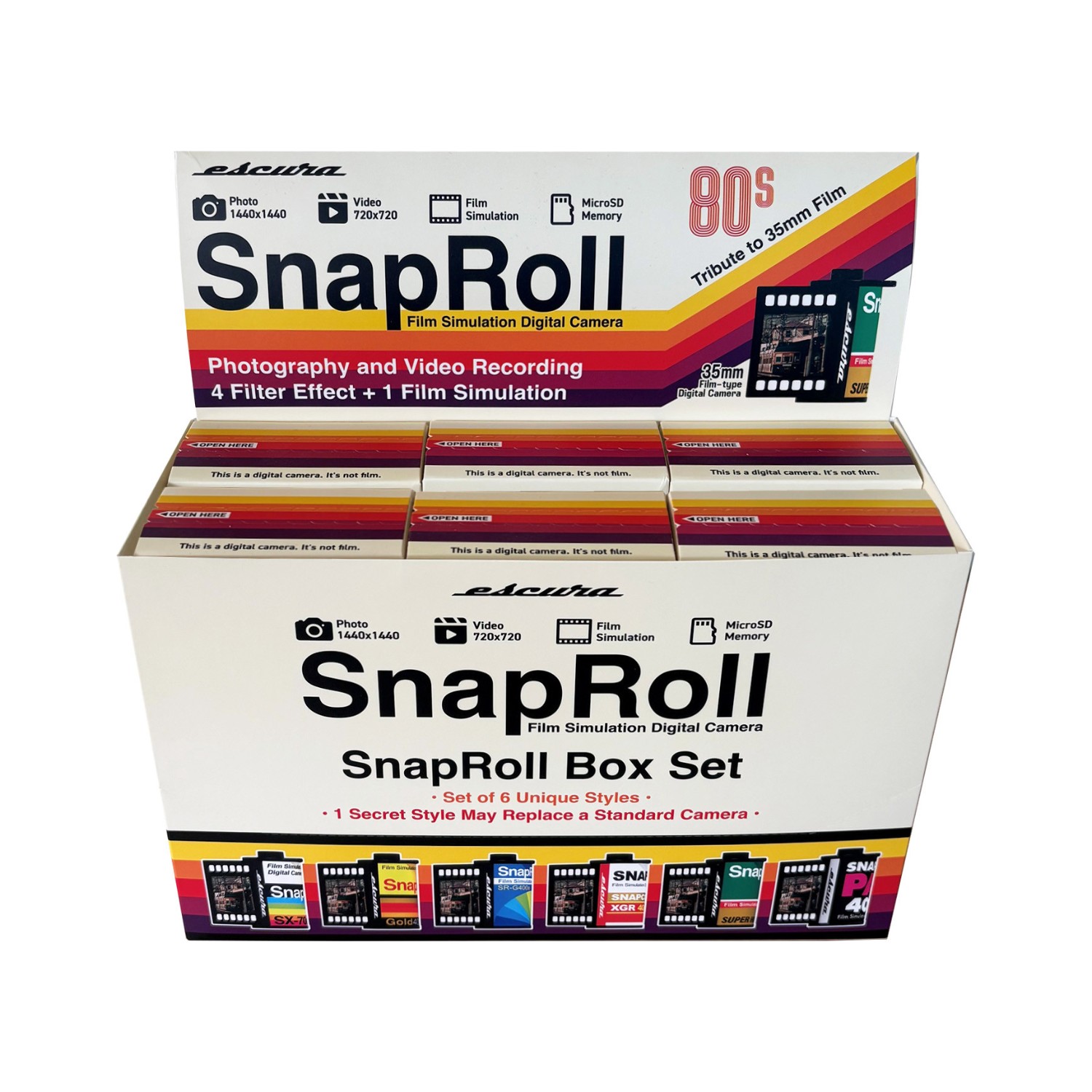 Escura SnapRoll mini digital camera box set of 6 blind boxes