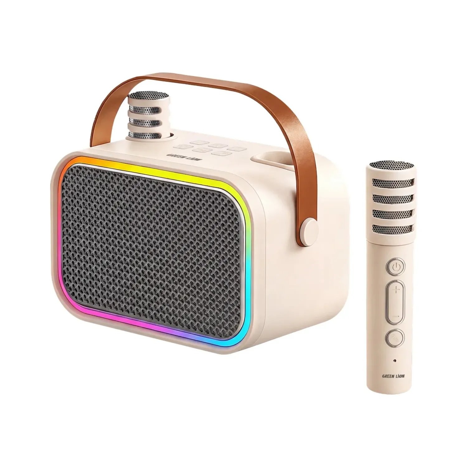 Green Lion Pico Kids Karaoke Speaker Beige with 2 Microphones