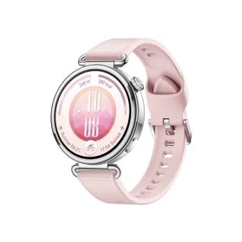 huawei watch gt 7 41mm smartwatch | 1.32 inch amoled 3000 nits | dual band gnss | up to 14 day battery life | pink | angle view