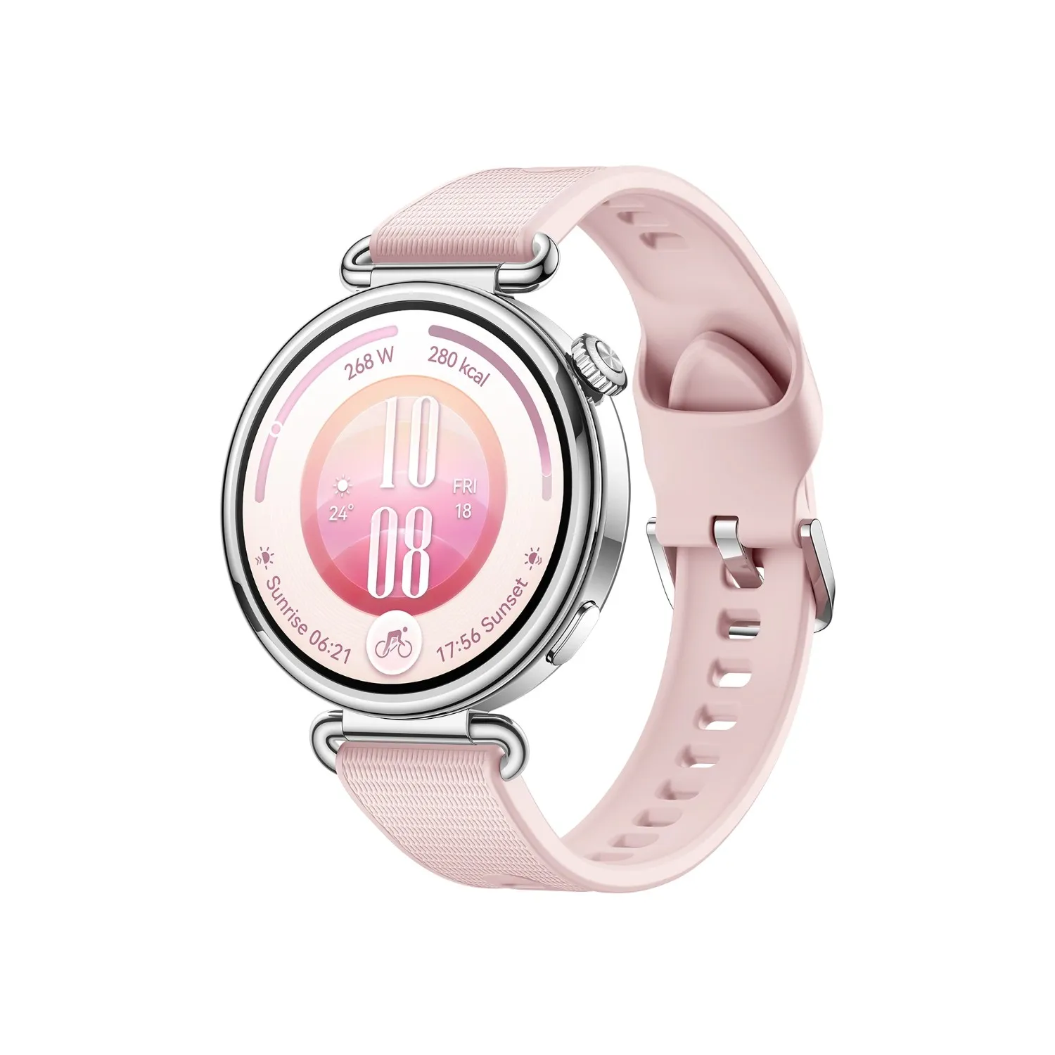 huawei watch gt 7 41mm smartwatch | 1.32 inch amoled 3000 nits | dual band gnss | up to 14 day battery life | pink | angle view