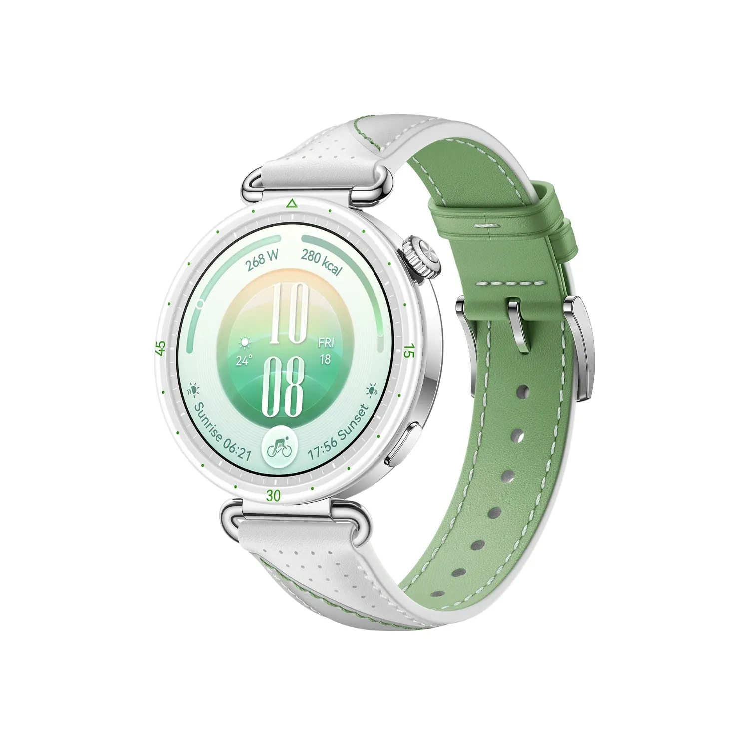 huawei watch gt 7 41mm smartwatch | 1.32 inch amoled 3000 nits | dual band gnss | up to 14 day battery life | white | angle view