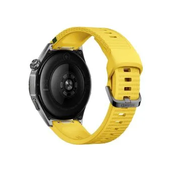 huawei watch gt 7 46mm smartwatch | 1.47 inch amoled 3000 nits | dual band gnss | up to 21 day battery life | yellow | back view