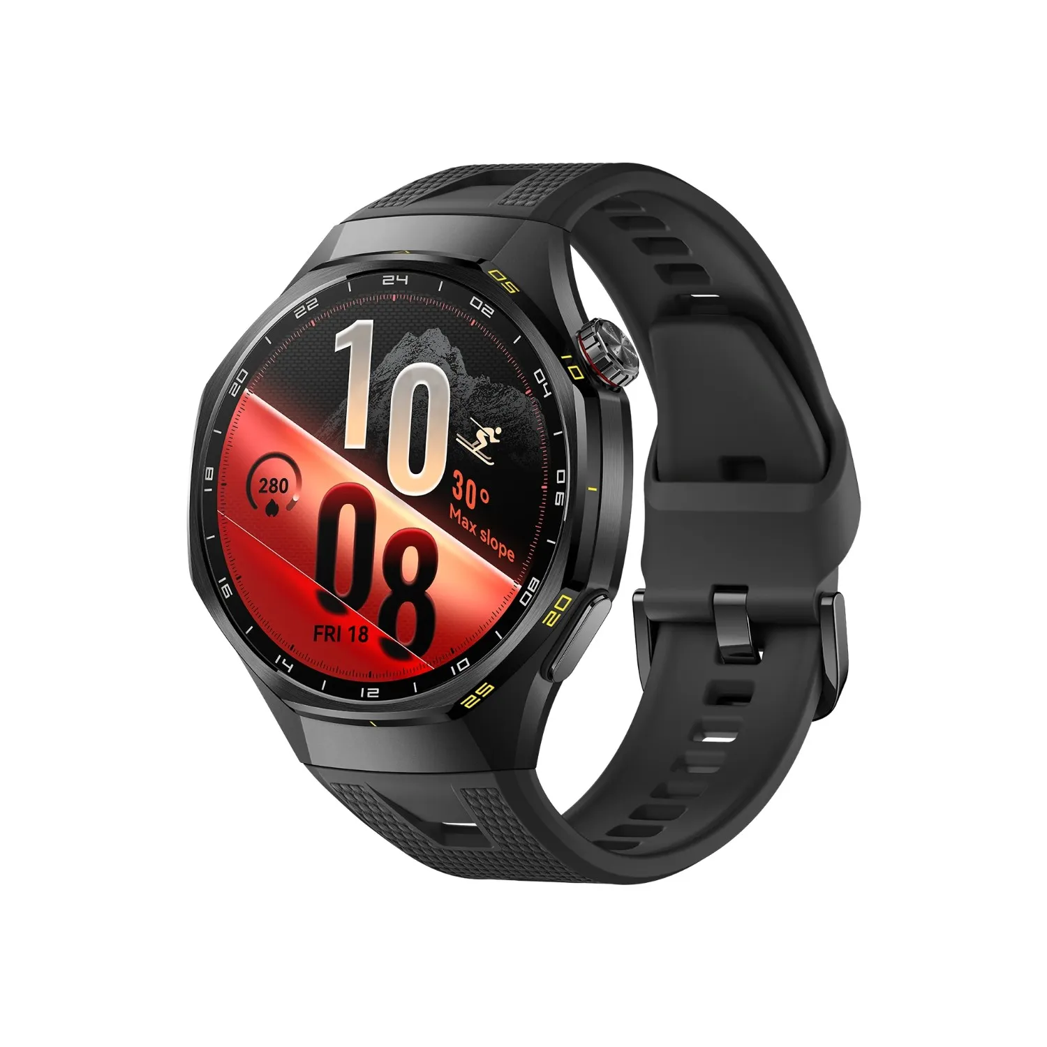huawei watch gt 7 pro smartwatch | titanium alloy | 1.47 inch amoled 3000 nits | ecg | 40m free diving | black | angle view