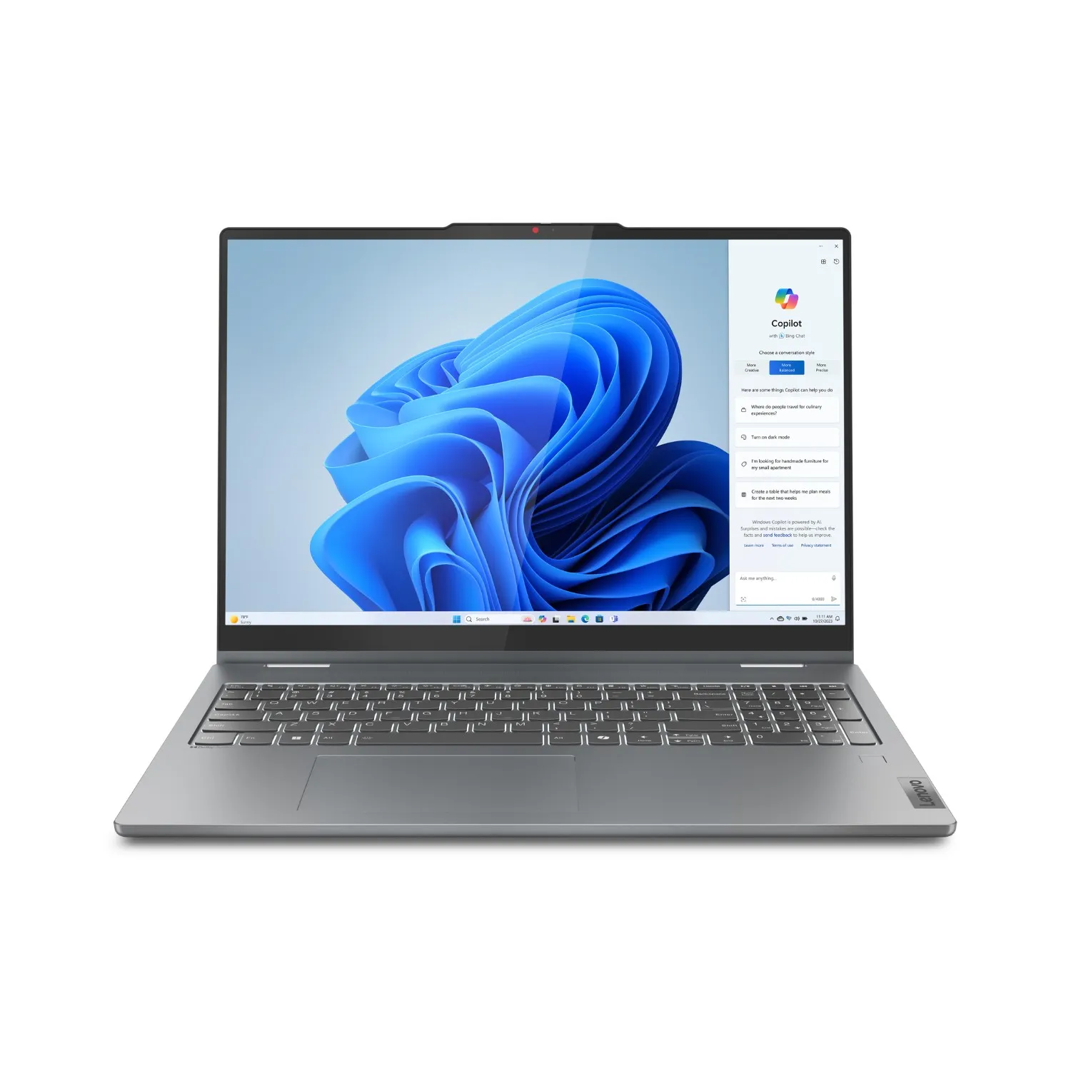 Lenovo IdeaPad 5 2-in-1 16AHP9 in Luna Grey front view