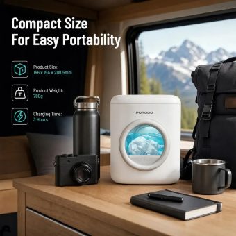 Porodo Lifestyle Launder 1.7L Portable Mini Washing Machine – compact size