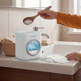 Porodo Lifestyle Launder 1.7L Portable Mini Washing Machine – in use