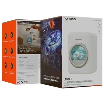 Porodo Lifestyle Launder 1.7L Portable Mini Washing Machine – packaging