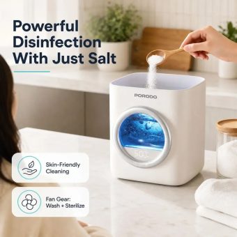 Porodo Lifestyle Launder 1.7L Portable Mini Washing Machine – sterilization