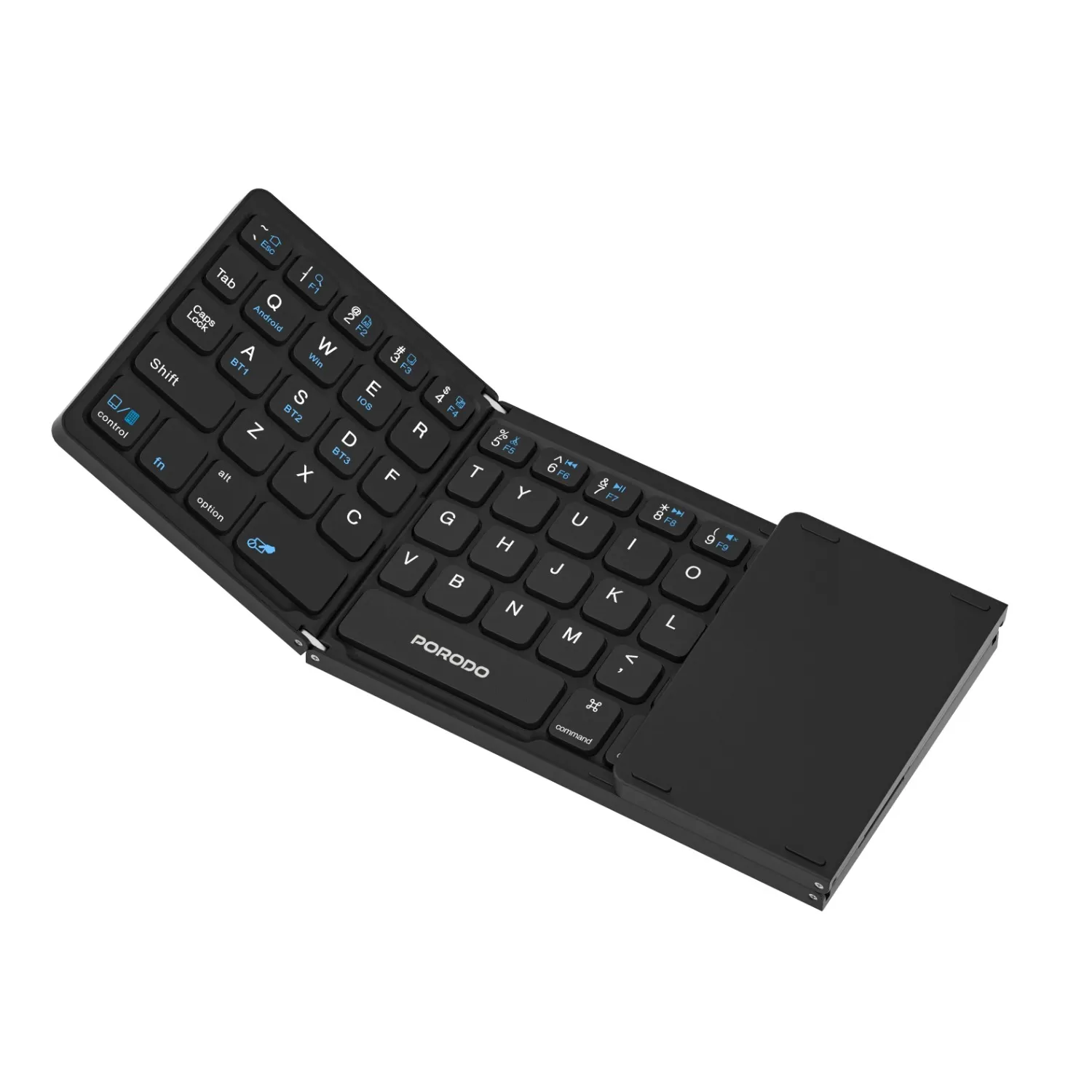 Porodo Minima Slim Folding Keyboard with Numpad and Touchpad – folded