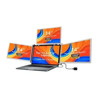 Portable Screen S680 14-inch FHD Quad Screen Display Extender, Triple Display, Type-C One-Cable Connection