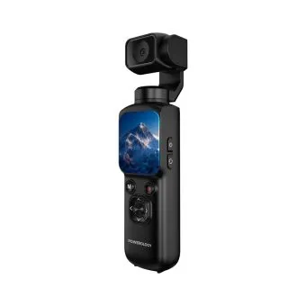 Powerology Lenso pocket-sized gimbal camera in black with touchscreen