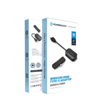 Powerology Wireless HDMI Type-C Adapter Audio and Video – packaging