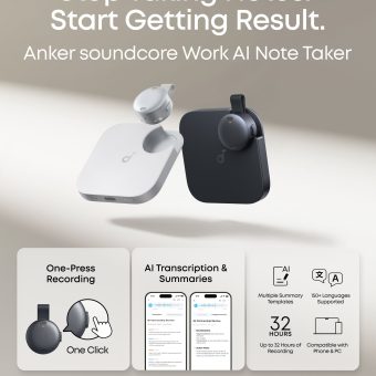 Soundcore Work AI Voice Recorder black features
