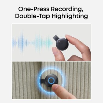 Soundcore Work AI Voice Recorder black one press
