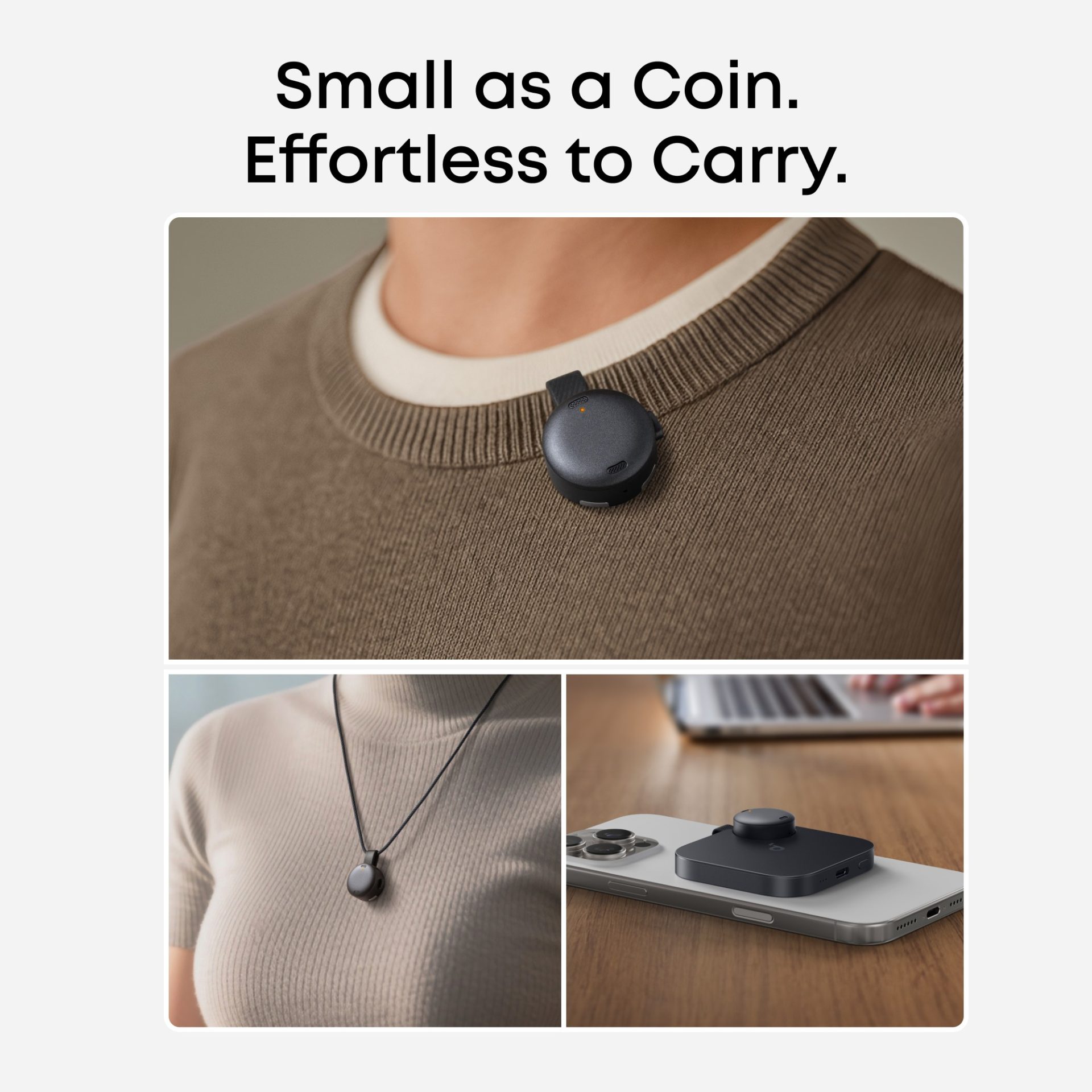 Soundcore Work AI Voice Recorder black wearable