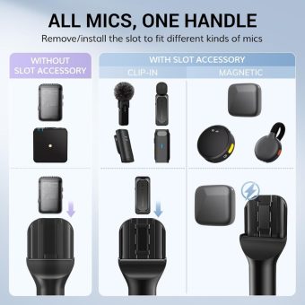tonor tp20 handheld microphone adapter for dji mic & rode wireless go