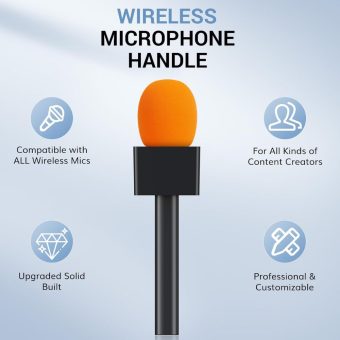tonor tp20 handheld microphone adapter for dji mic & rode wireless go