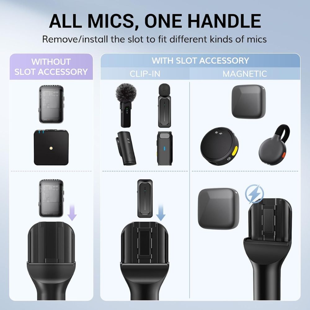 tonor tp20 handheld microphone adapter for dji mic & rode wireless go